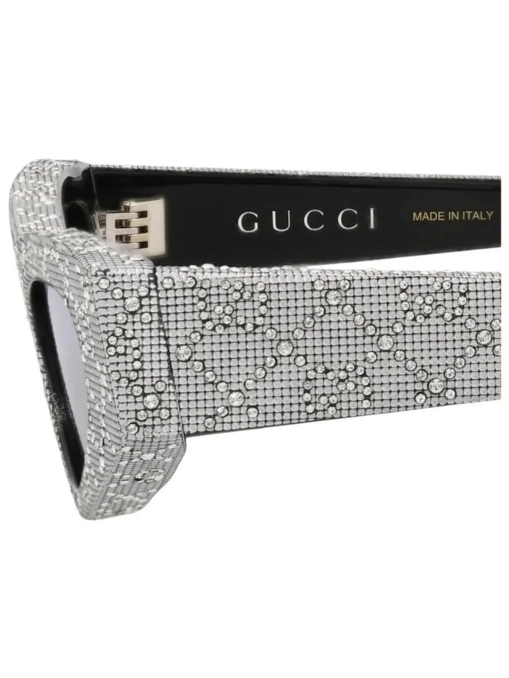 New Gucci Womens Cat Eye Black Black Silver Fashion Designer Sunglasses